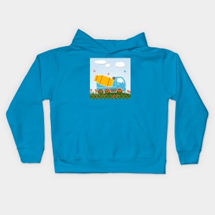 Cement mixer truck Kids Hoodie